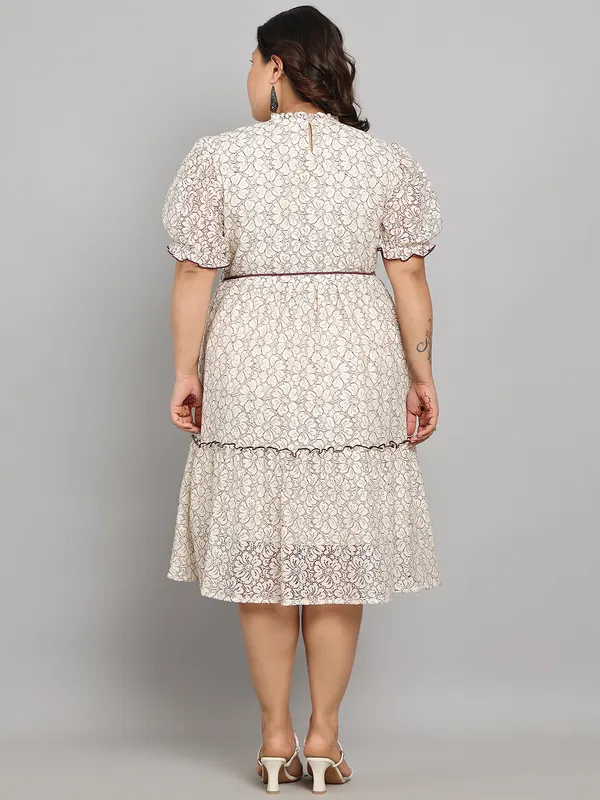 Brown_Premium_Schiffli_Short_Dress_For_Women_|_Till_6XL