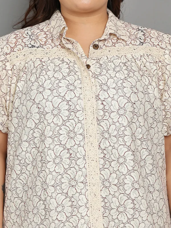 Brown_Premium_Cotton_Half_Sleeves_Shirt_For_Women_|_Till_6XL