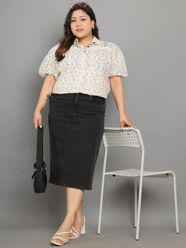 Brown_Premium_Cotton_Half_Sleeves_Shirt_For_Women_|_Till_6XL