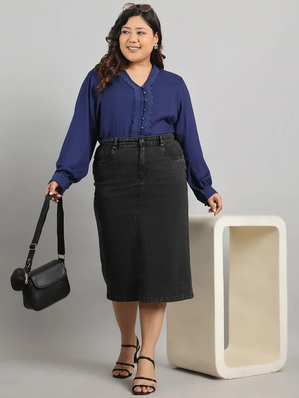 Blue_Premium_Viscose_Full-Length_Shirt_For_Women_|_Till_6XL