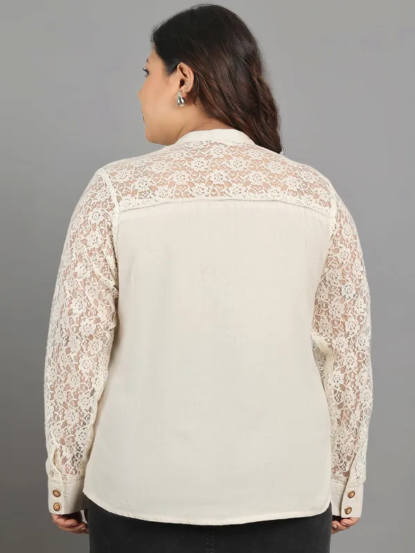 Off_White_Premium_Cotton_Full_Sleeves_Shirt_For_Women_|_Till_6XL