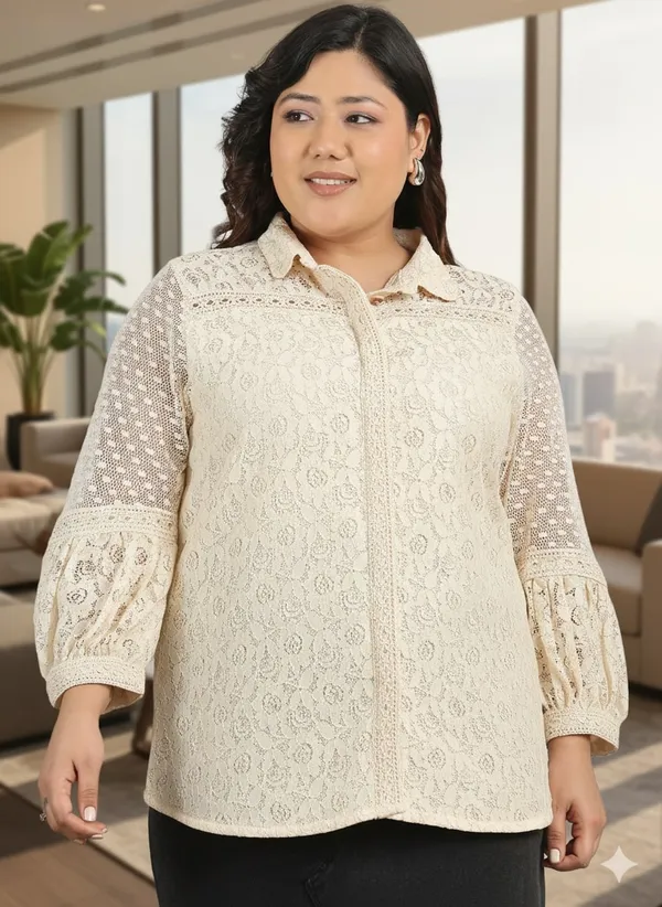 Off_White_Premium_Cotton_Full_Sleeves_Shirt_For_Women_|_Till_6XL