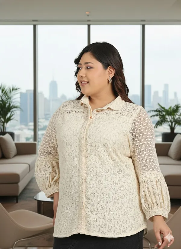 Off_White_Premium_Cotton_Full_Sleeves_Shirt_For_Women_|_Till_6XL