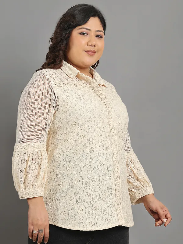 Off_White_Premium_Cotton_Full_Sleeves_Shirt_For_Women_|_Till_6XL
