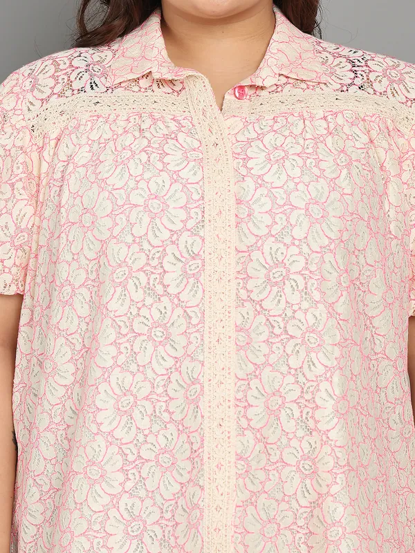 Pink_Premium_Cotton_Half_Sleeves_Shirt_For_Women_|_Till_6XL