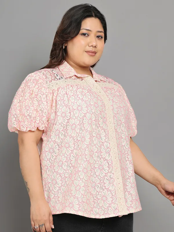 Pink_Premium_Cotton_Half_Sleeves_Shirt_For_Women_|_Till_6XL
