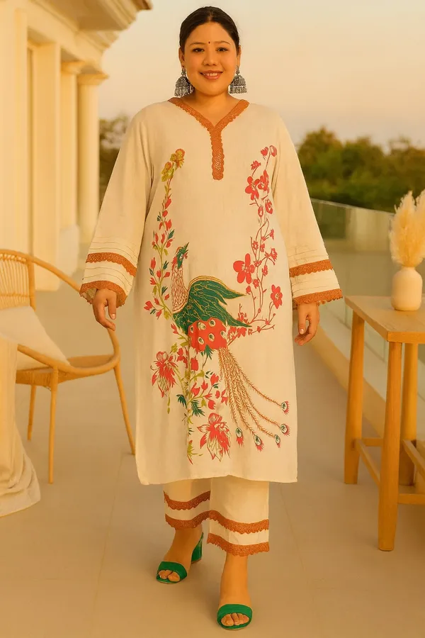 Beige_Premium_Cotton_Full_Sleeves_Kurta_Set_For_Women_(Pack_Of_2)_|_Till_6XL