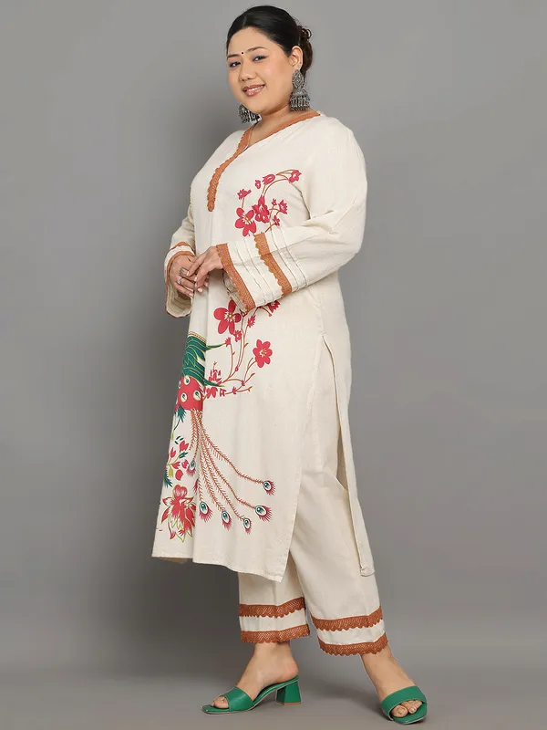 Beige_Premium_Cotton_Full_Sleeves_Kurta_Set_For_Women_(Pack_Of_2)_|_Till_6XL