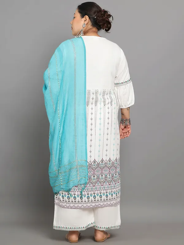 Off_White_Premium_Viscose_Rayon_Three_Fourth_Sleeves_Kurta_Set_For_Women_(Pack_Of_3)_|_Till_6XL