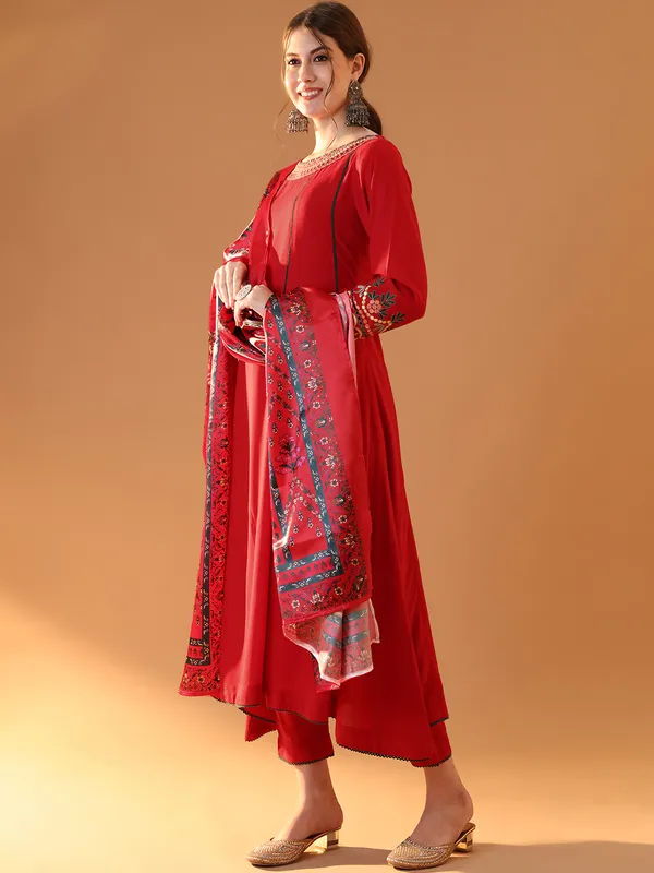 Pink_Chanderi_Cotton_Embroidery_Anarkali_Kurta_Set