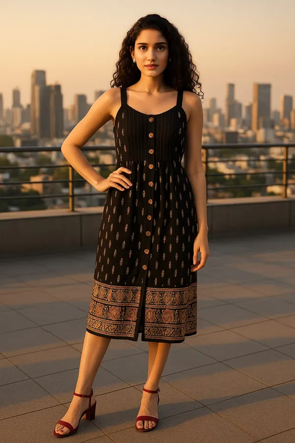 Black_Premium_Viscose_Rayon_Sleeveless_Dress_For_Women