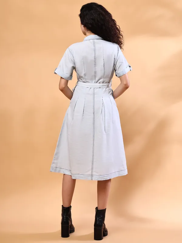 Blue_Premium_Denim_Half_Sleeves_Dress_For_Women