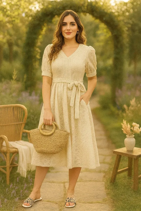 Off_White_Premium_Schiffli_Half_Sleeves_Dress_For_Women