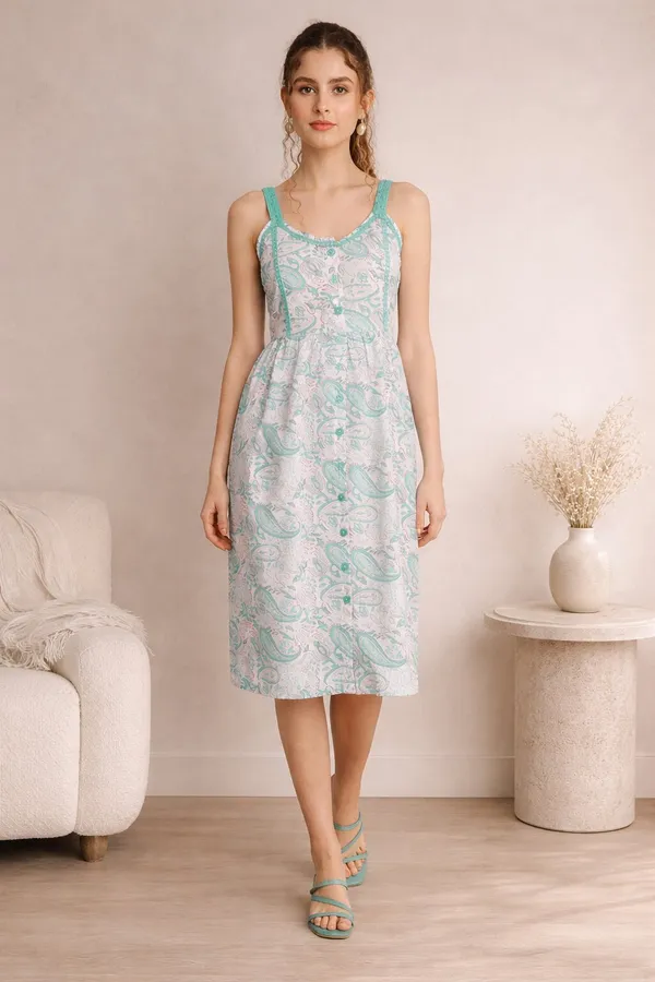 Mint_Paisley_Strap_Midi_Dress