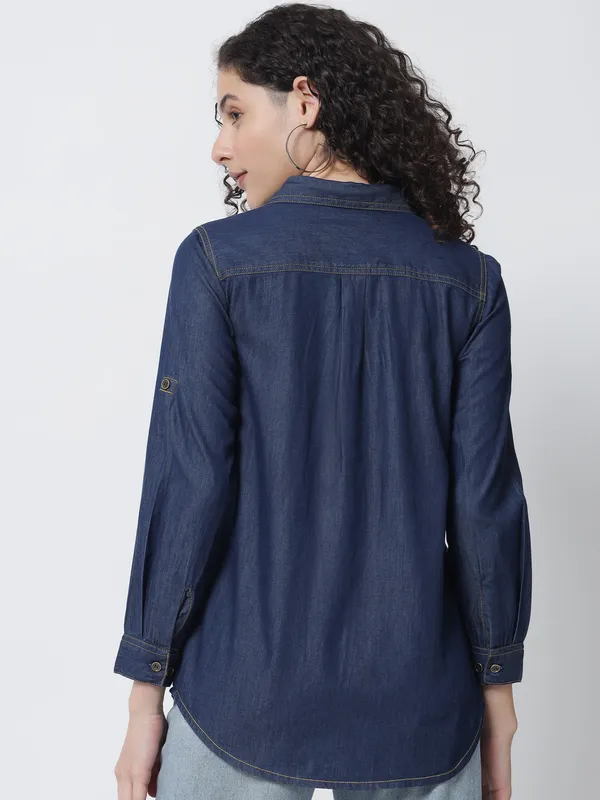 Blue_Premium_Denim_Full_Sleeves_Shirt_For_Women