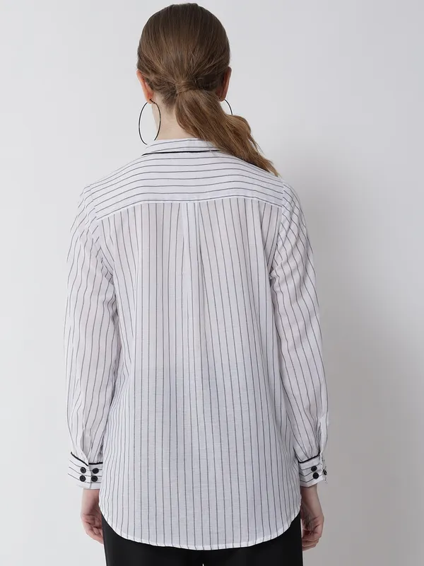 White_Premium_Cotton_Full_Sleeves_Shirt_For_Women