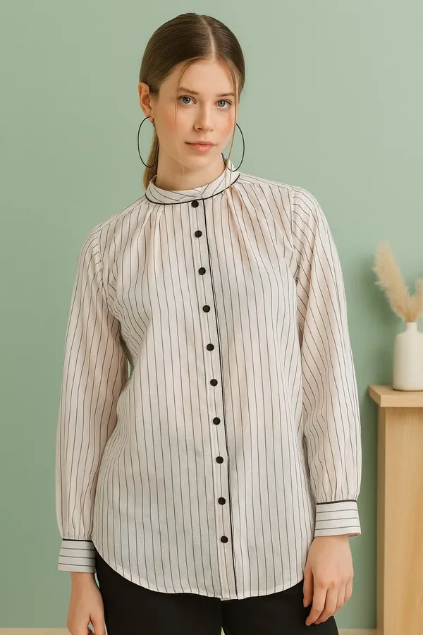 White_Premium_Cotton_Full_Sleeves_Shirt_For_Women