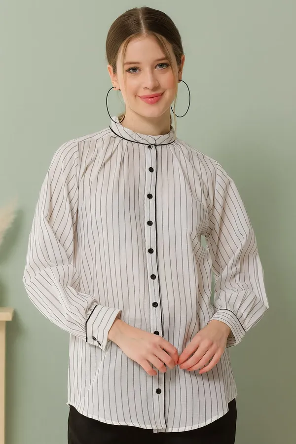 White_Premium_Cotton_Full_Sleeves_Shirt_For_Women