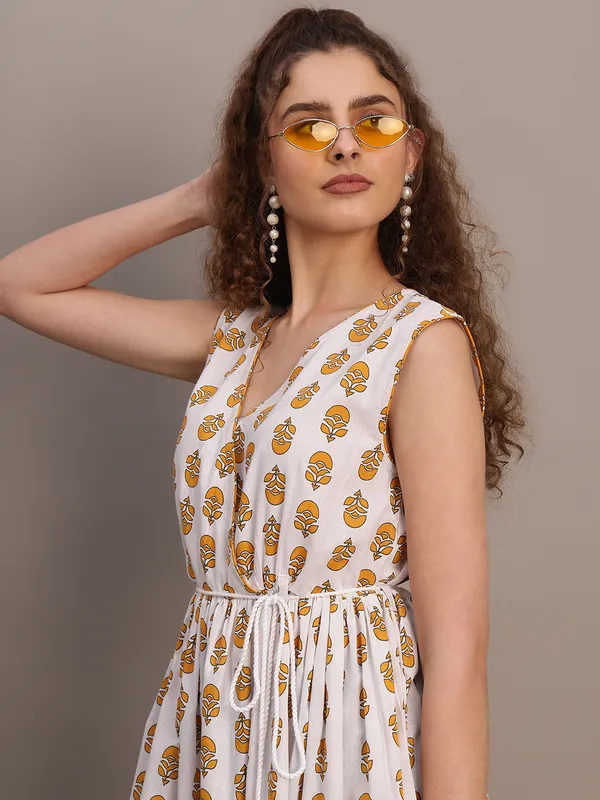 Mustard_Motif_Wrap_Midi_Dress