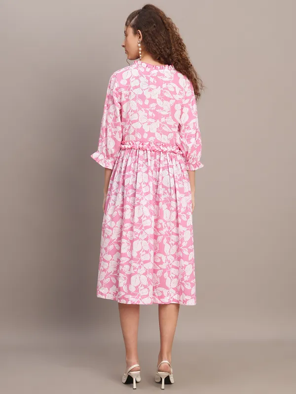 Pink_Floral_Ruffle_Midi_Dress