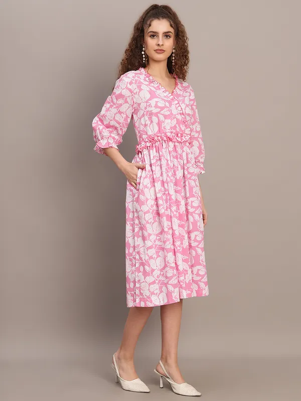 Pink_Floral_Ruffle_Midi_Dress