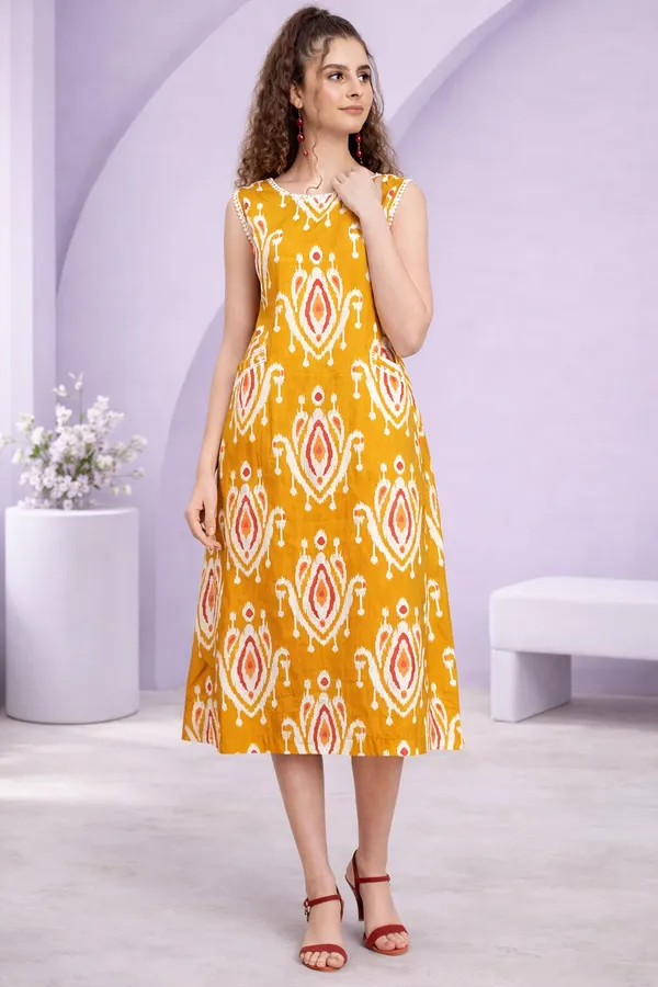 Mustard_Ikat_Sleeveless_Midi_Dress