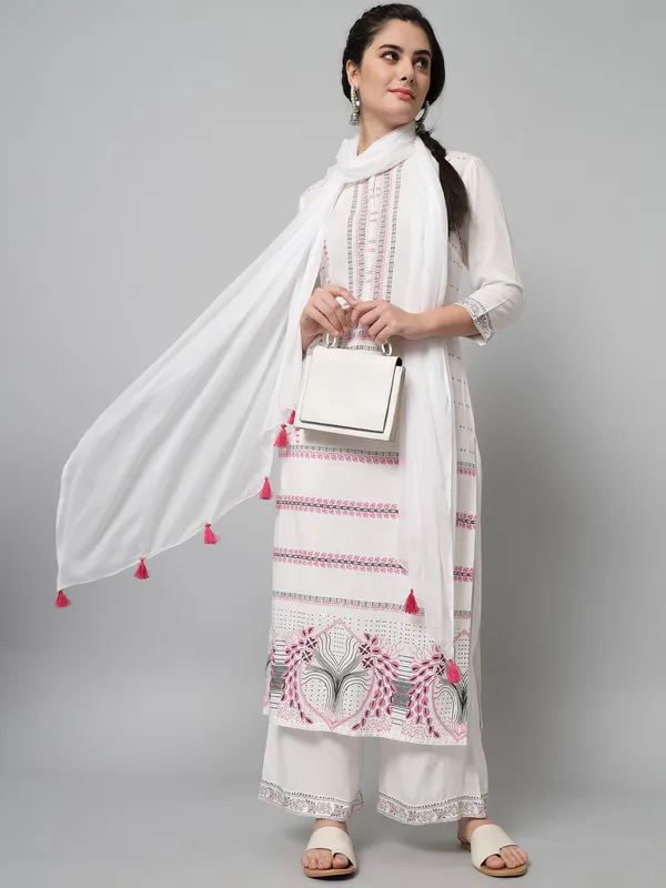 White_block_printed_kurta_palazzo_set