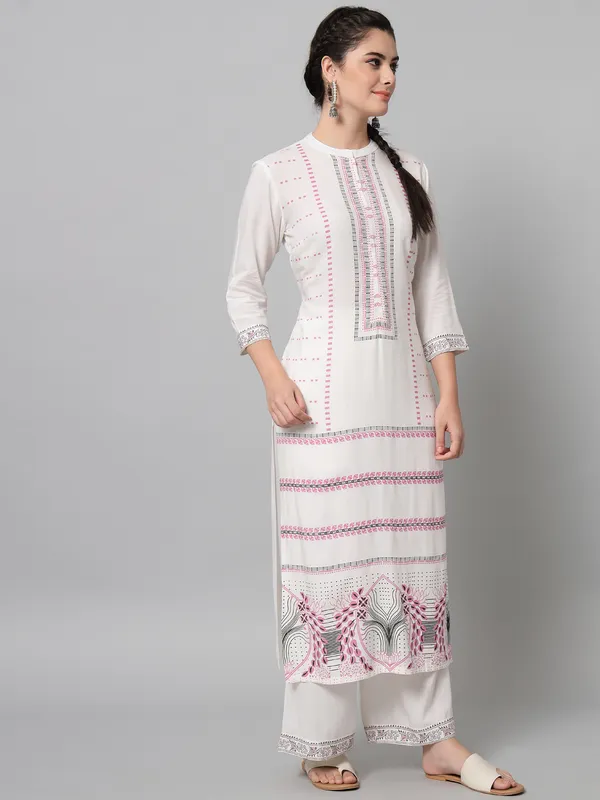 White_block_printed_kurta_palazzo_set