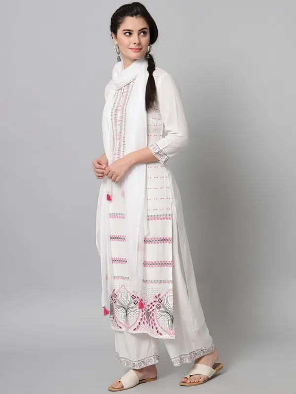 White_block_printed_kurta_palazzo_set