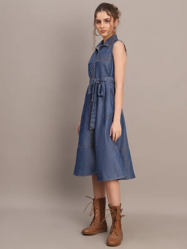 Indigo_Denim_Shirt_Midi_Dress
