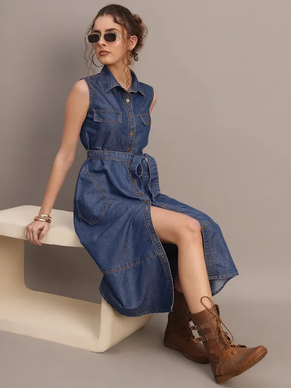 Indigo_Denim_Shirt_Midi_Dress