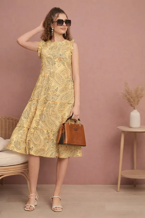 Mustard_Paisley_Tiered_Midi_Dress