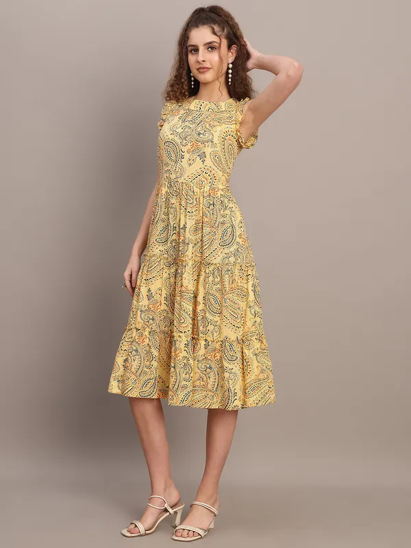 Mustard_Paisley_Tiered_Midi_Dress