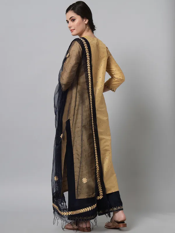 Golden_Beige_Zari_Embroidery_Kurta_Trouser_Set