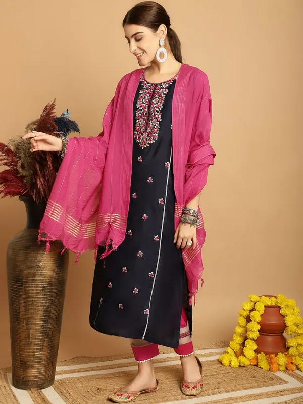 Navy_Chanderi_Women's_Set