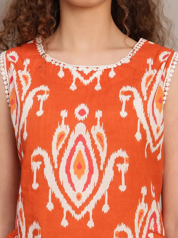 Rust_Ikat_Sleeveless_Midi_Dress