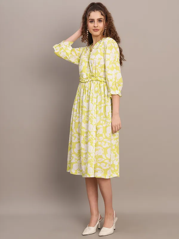 Lemon_Floral_Wrap_Midi_Dress