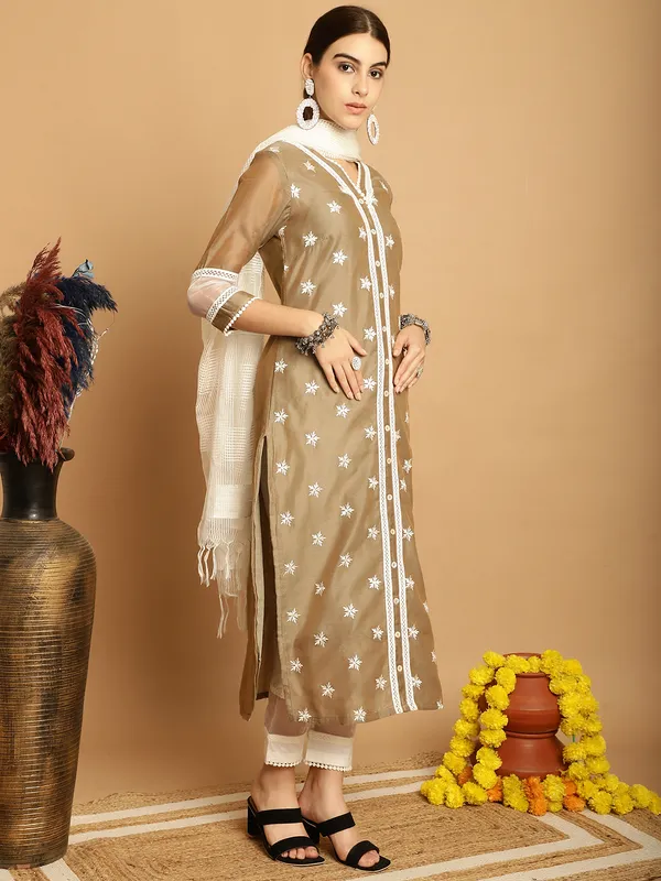 Brown_Chanderi_Women's_Set