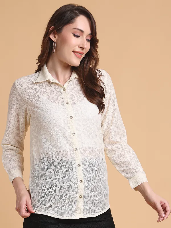 Cream_Dobby_Shirt