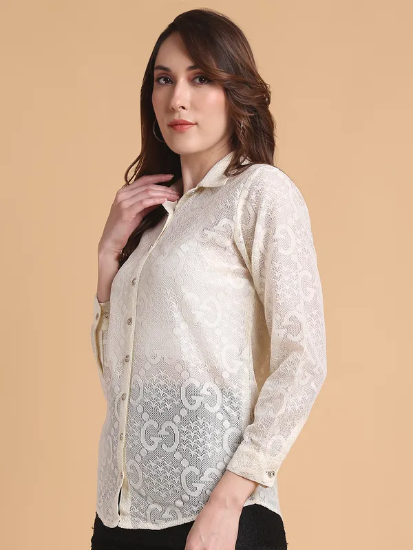 Cream_Dobby_Shirt