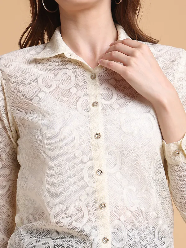 Cream_Dobby_Shirt