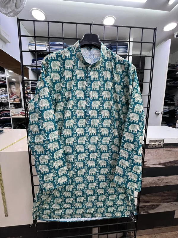 Rama_Green_Cotton_Salwar_Kurta_For_Men