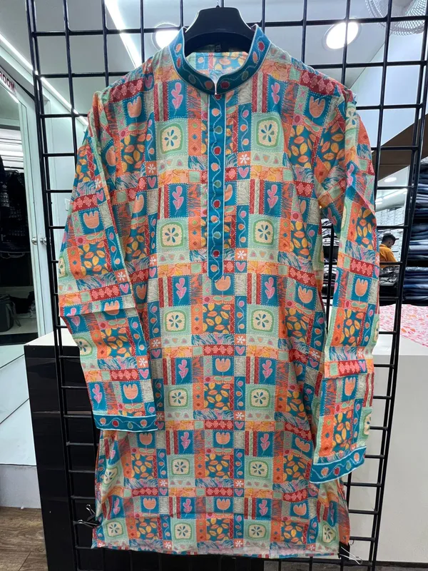 Mens_Multicolour_Cotton_Silk_Kurta