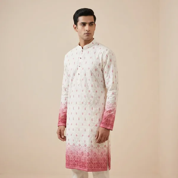 Pink_Cotton_Salwar_Kurta_For_Men