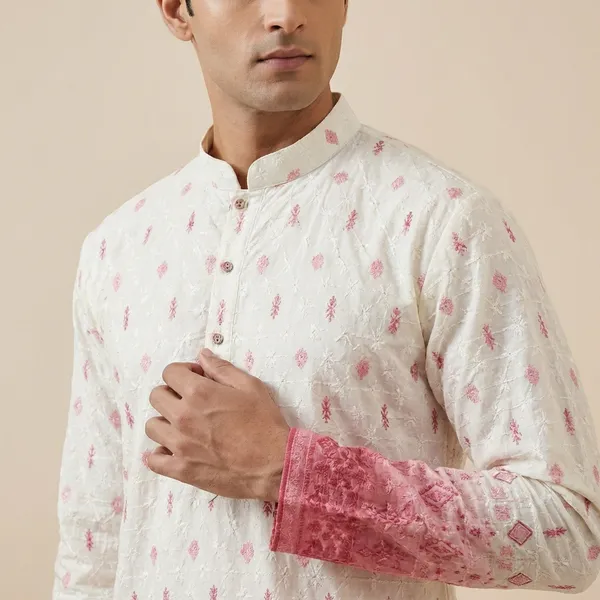 Pink_Cotton_Salwar_Kurta_For_Men