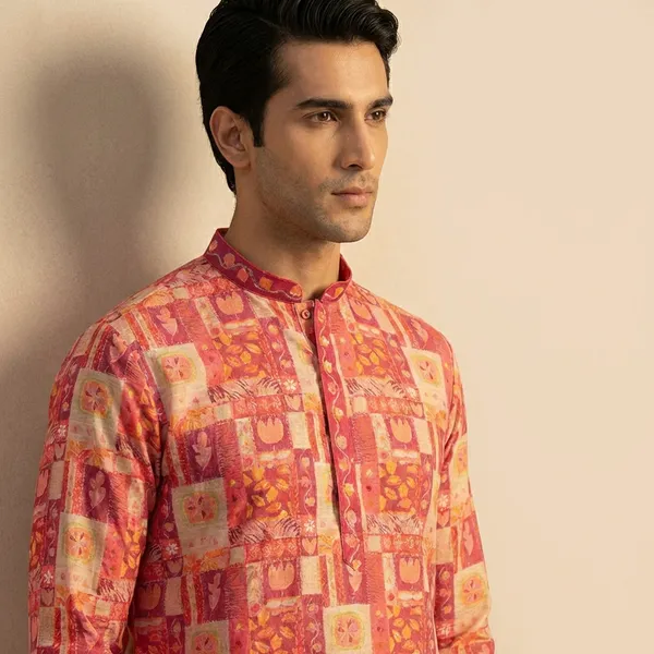 Pink_Silk_Salwar_Kurta_For_Men