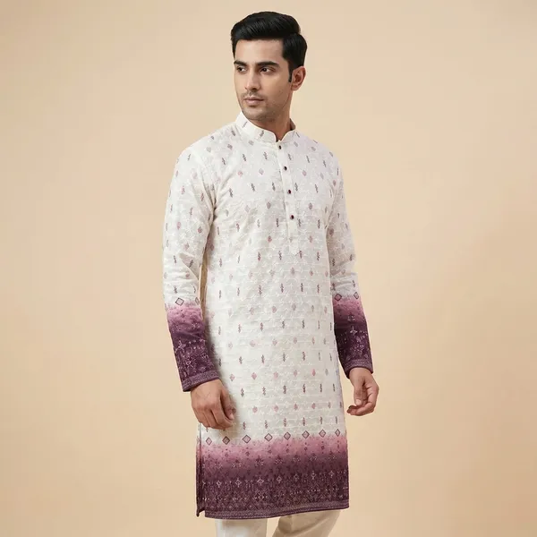 Violet_Cotton_Salwar_Kurta_For_Men