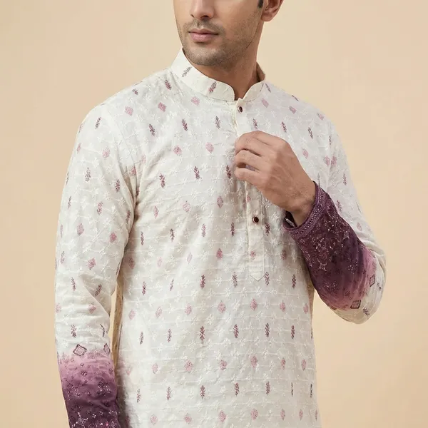 Violet_Cotton_Salwar_Kurta_For_Men