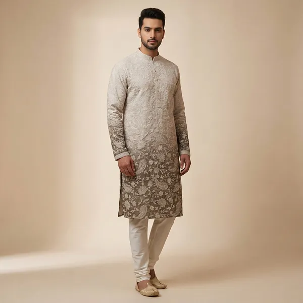 Brown_Cotton_Salwar_Kurta_For_Men
