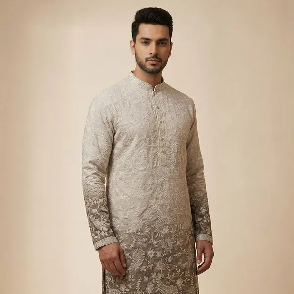 Brown_Cotton_Salwar_Kurta_For_Men